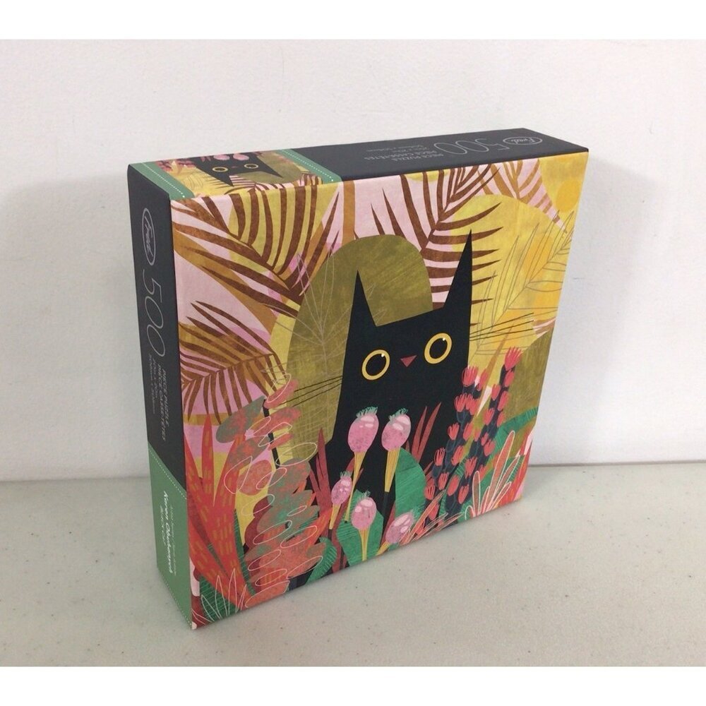 Genuine Black Cat by Karen Obuhanych 500 Piece Puzzle Complete